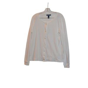Karen Scott White Cotton Long Sleeves Jacket Women S (big)